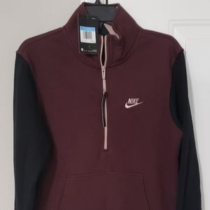 NWT Nike Men's Burgundy/Black Half-zip Pullover